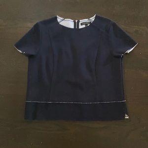 Navy blue flecked in white top